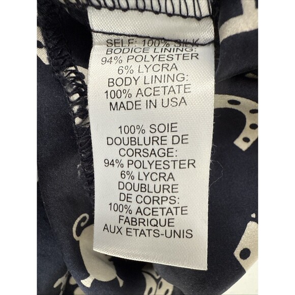 Nanette Lepore Top Women 8 Silk Navy Babydoll Fairycore Grunge 90s Y2K - Picture 9 of 10